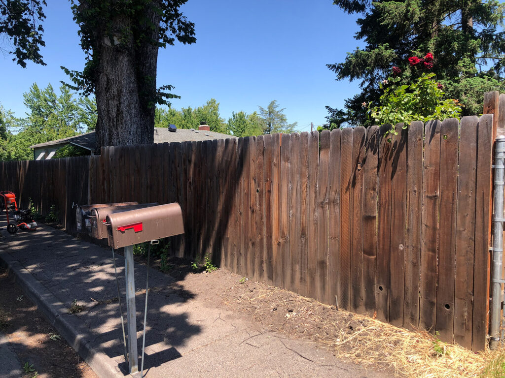 Wood Fence in need of cleaning and staining