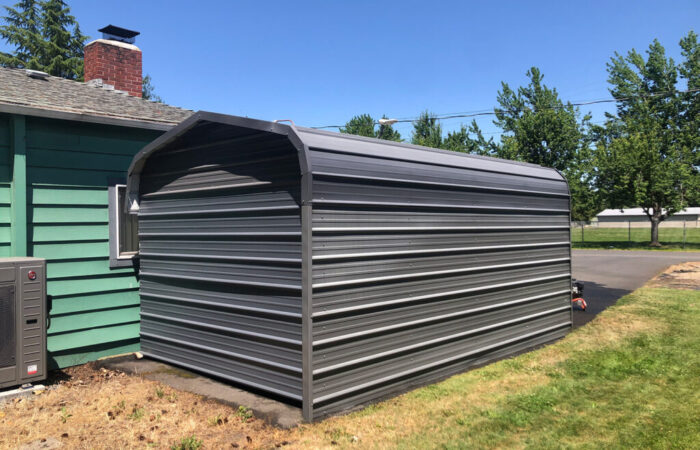 Rear side of pressure washed carport