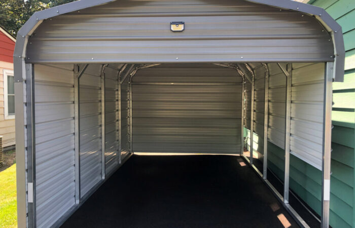 Carport after pressure washing