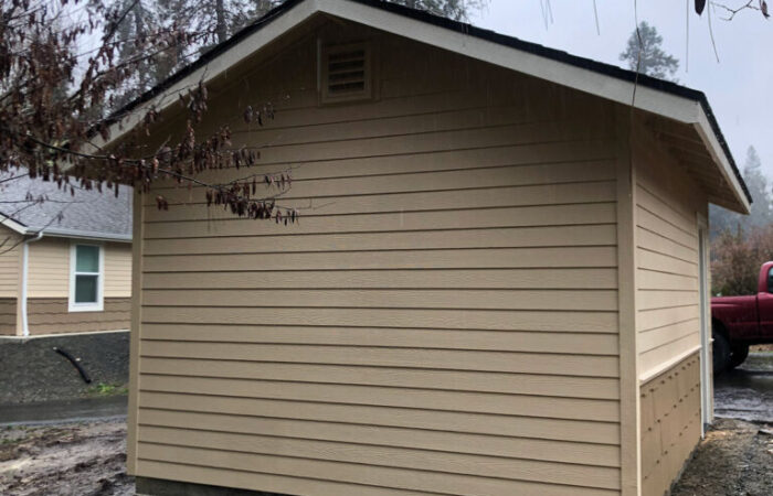 New paint job on a shed in Grants Pass, Oregon