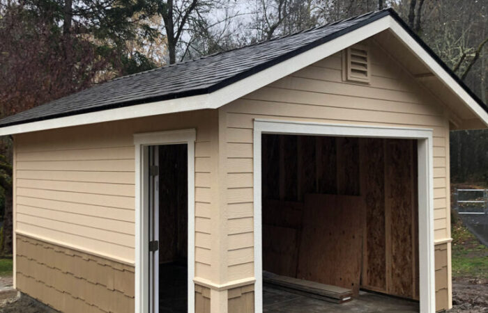 New paint on a shed in Grants Pass, Oregon