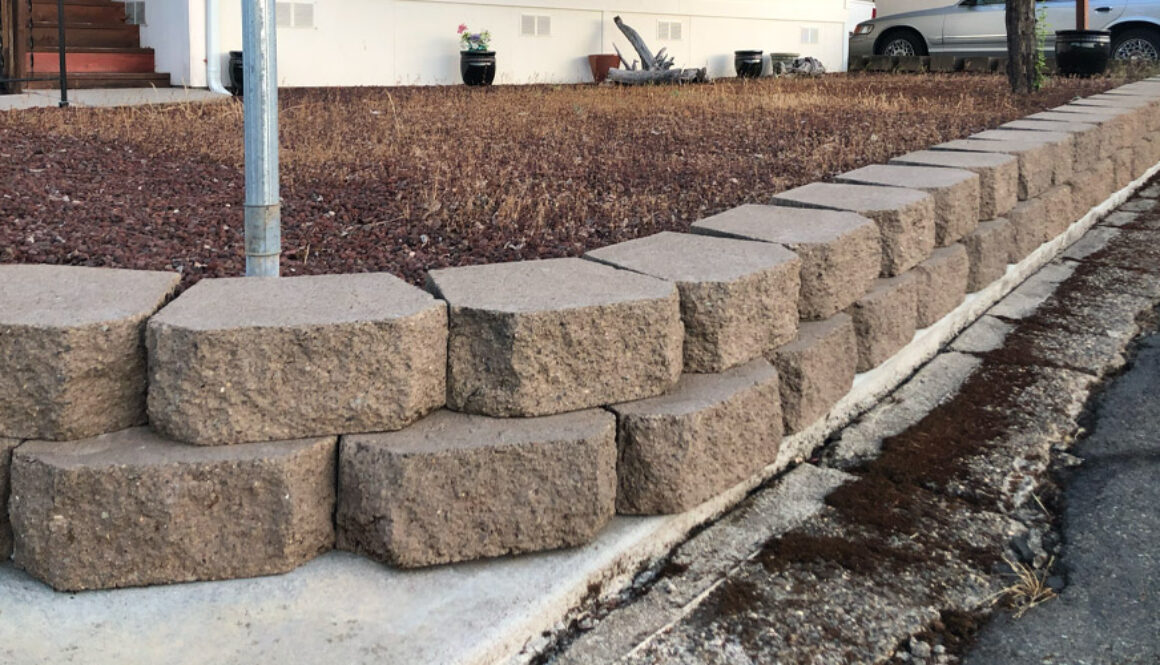 Freshly power washed blocks around home