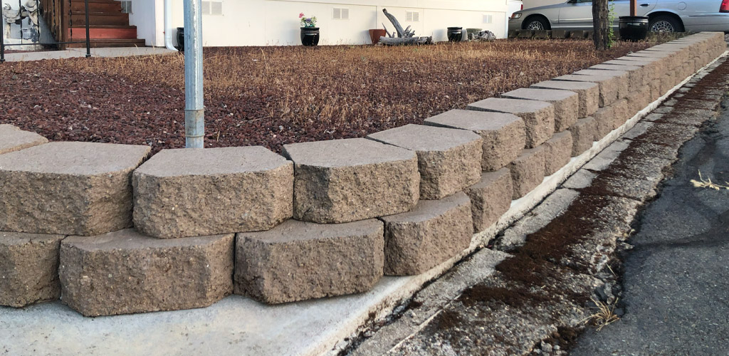 Freshly power washed blocks around home