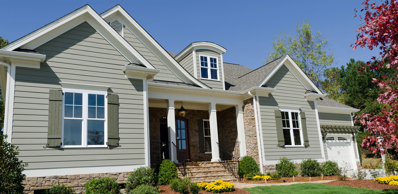 House with painted vinyl siding
