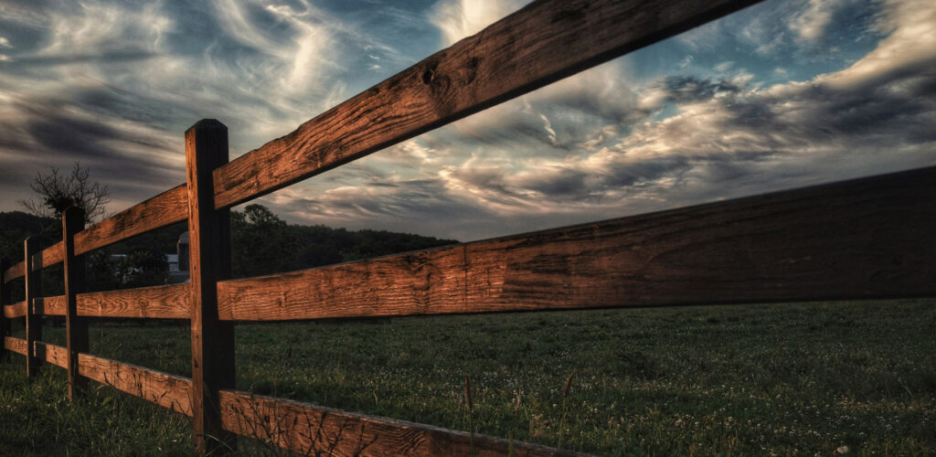 Recently stained fence in Southern Oregon